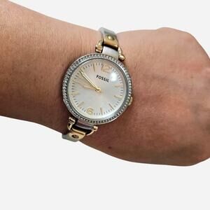 Fossil Georgia mini two tone watch
